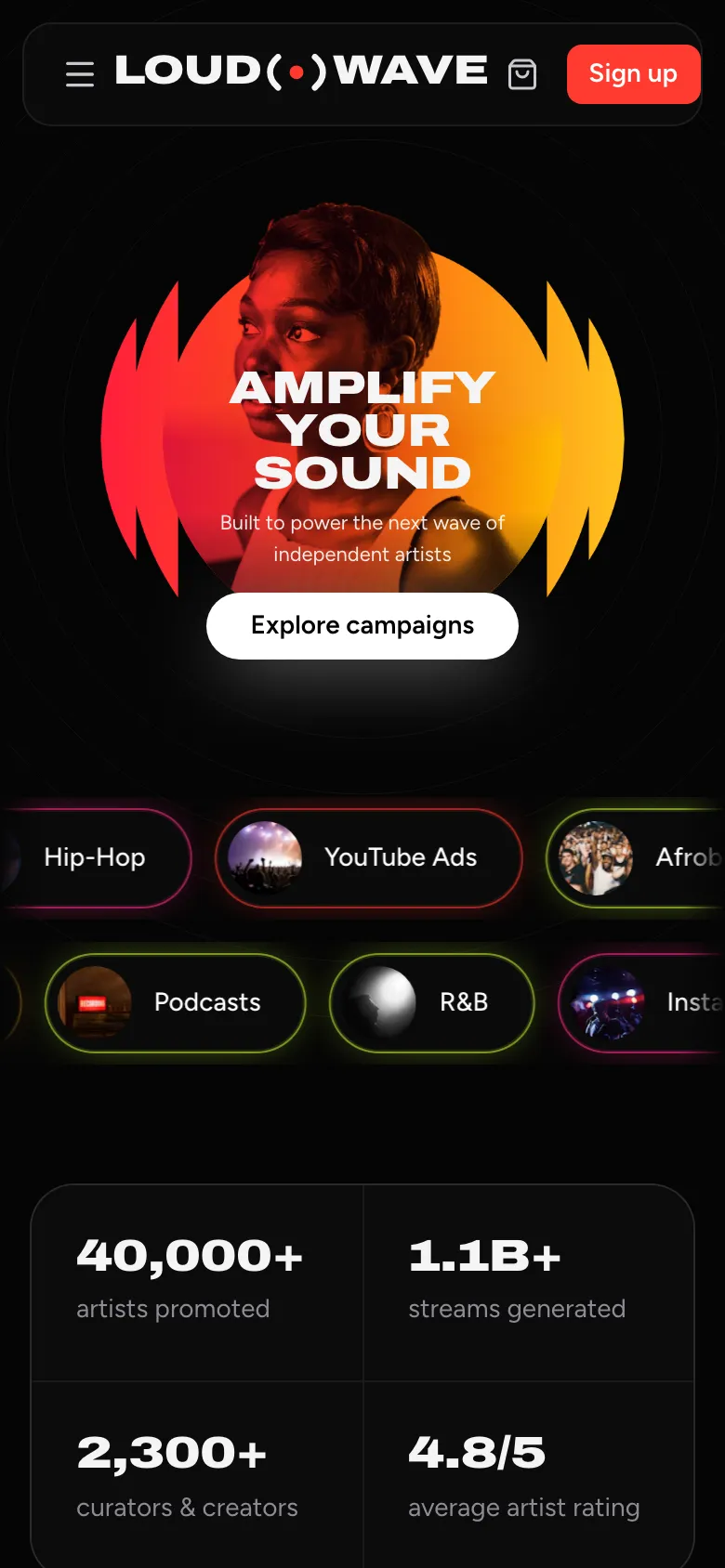 LOUDWAVE on mobile
